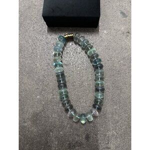 VALERE Fluoride Necklace in 22k Gold Plated & Fluoride Green A